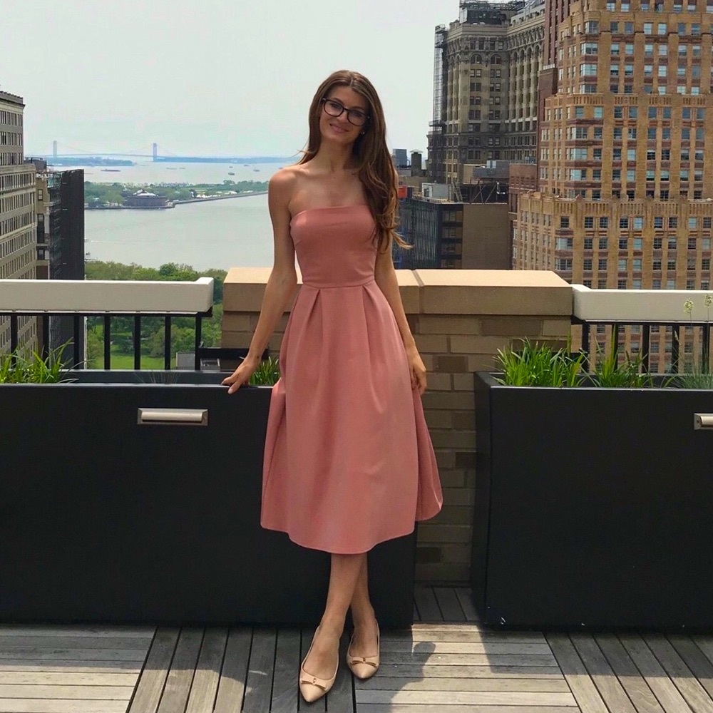 Midi strapless dress